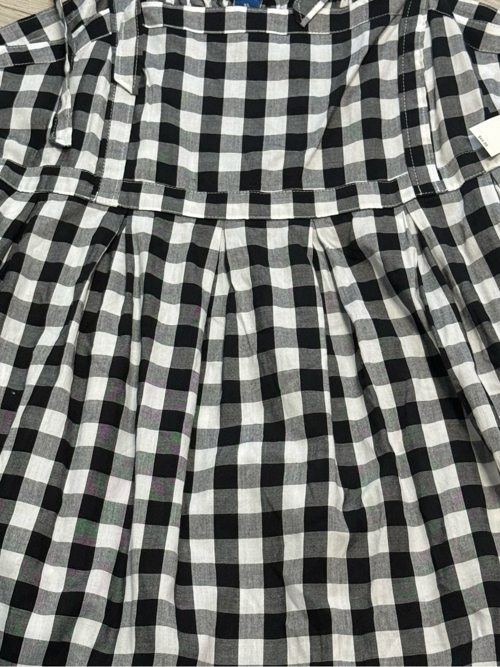 Old Navy Black & White Gingham Tie-Strap Casual Dress - Picture 5 of 10